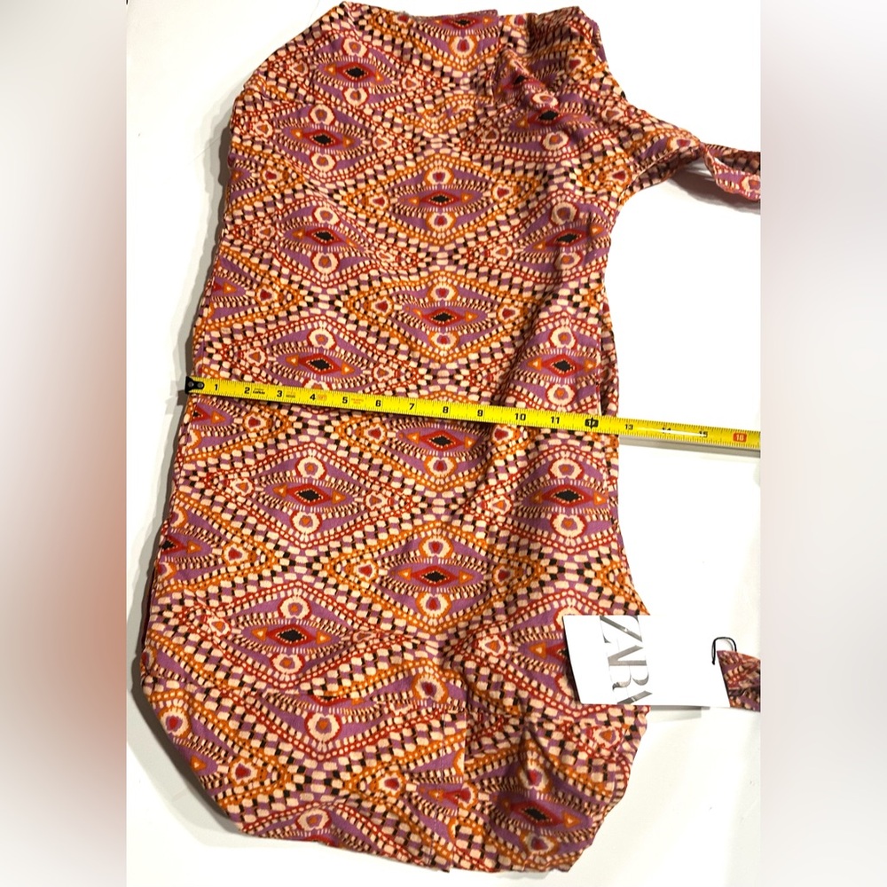 ZARA Cotton Fabric Shopper Cloth Shoulder TOTE Bag, Zipper and Pockets, XLarge - Picture 12 of 14